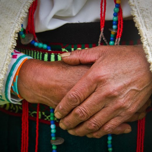 Closeup of an indigenous woman’s hands, Chimborazo, Ecuador